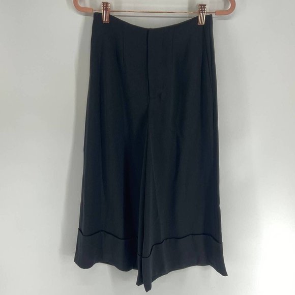 CO Black Satin Wide Leg Crop Trouser